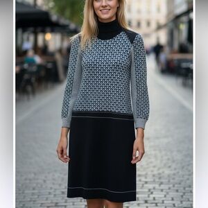 Tricot Chic Sweater Dress Size 6 Turtleneck Made In Italy Modest Old Money Knit